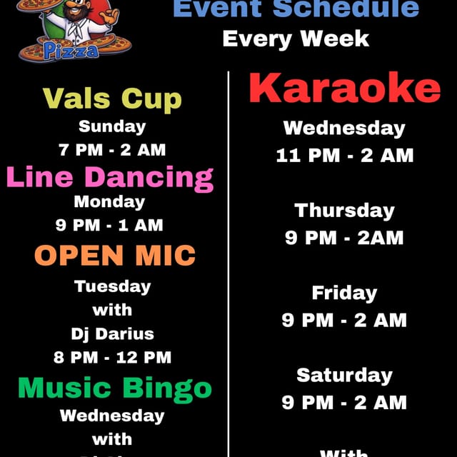 Event schedule 