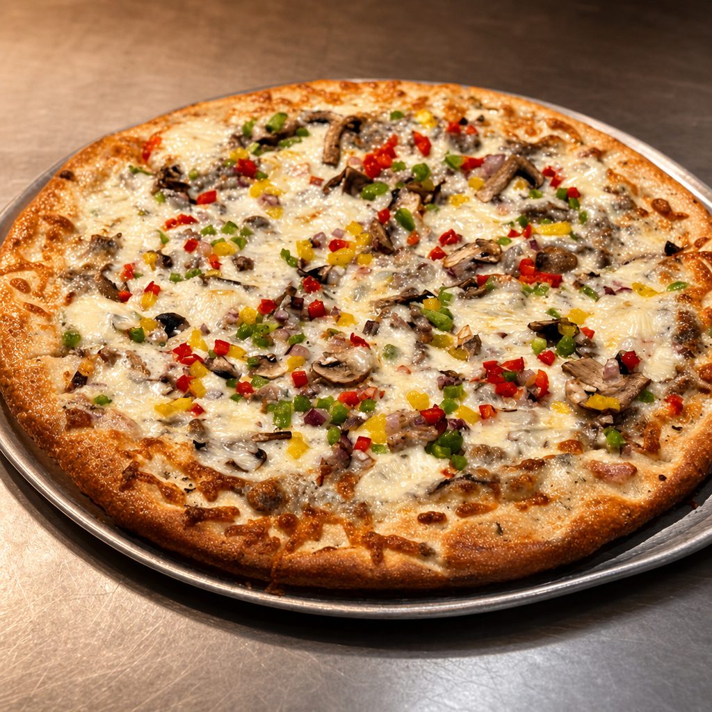 Valentino's Special Texas Pizza.